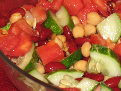 Tomato Cucumber Bean Salad