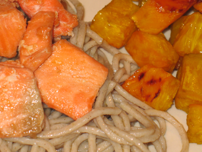 Sweet Sockeye Salmon with Soba and Golden Beets