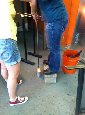 Shaping the pumpkin in the mold