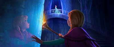Anna and Elsa, in Elsa's icy fortress