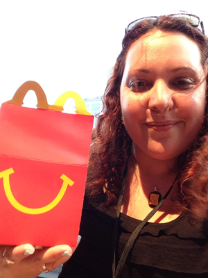 Me, with my Happy Meal dinner at the BlogHer closing party