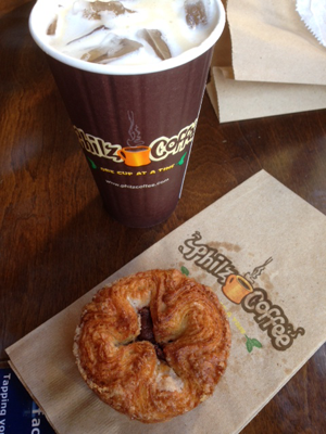 My breakfast at Philz: coffee and pastry