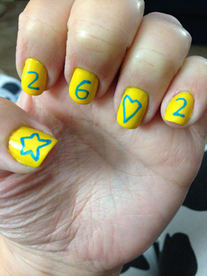 Nails celebrating being a Star Pacesetter for the 2014 Boston Marathon Jimmy Fund Walk