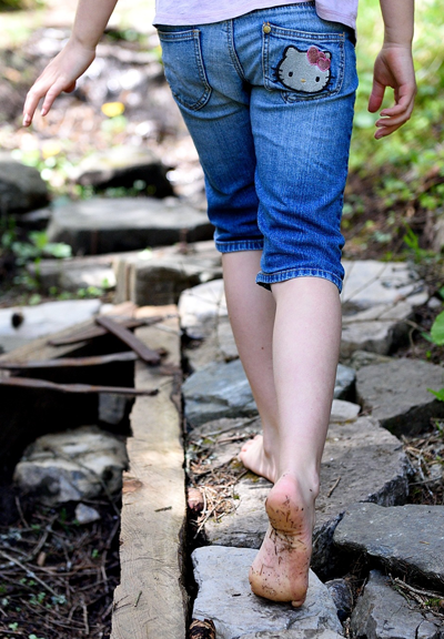 girl walking away